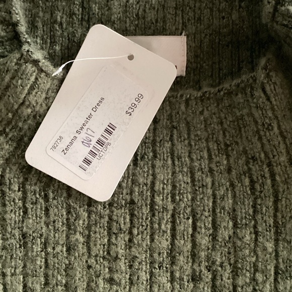 Zenana Outfitters Olive Green Knit Dress - Picture 5 of 7